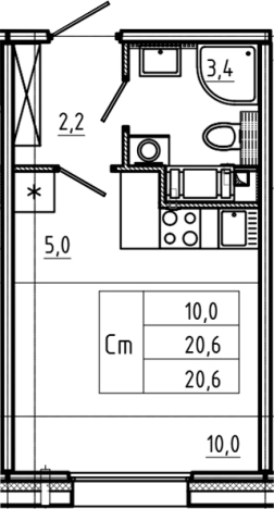 Купить Студию в новостройках у метро Ладожская в Санкт-Петербурге. Вариант № 6243589, 0, площадь -  квм, цена 8058596 рублей