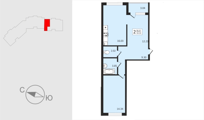 Купить двухкомнатную квартиру в новостройках на улице Фоминская в Владимирской области. Вариант № 95469, 0, площадь -  квм, цена 6795000 рублей