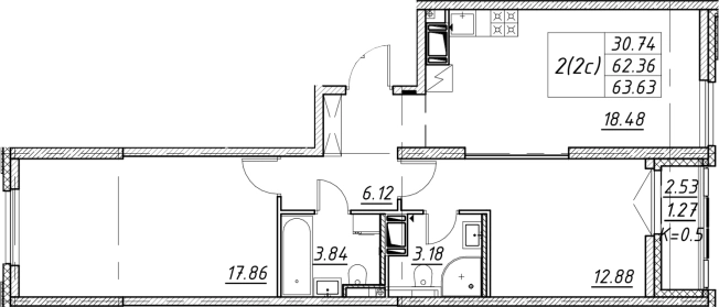 Купить трехкомнатную квартиру в новостройках у метро Елизаровская в Санкт-Петербурге. Вариант № 7849383, 0, площадь -  квм, цена 21916208 рублей