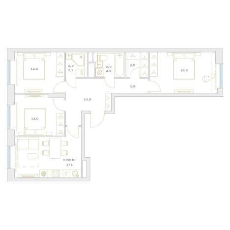 Купить квартиру в ЖК Детали в Москве. Вариант № 876874, 0, площадь -  квм, цена 20094341 рублей