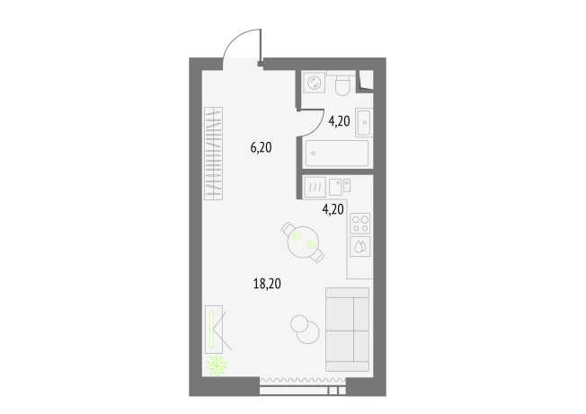 . Вариант № 151092, 0, площадь - 33.1 квм, цена 22334141 рублей