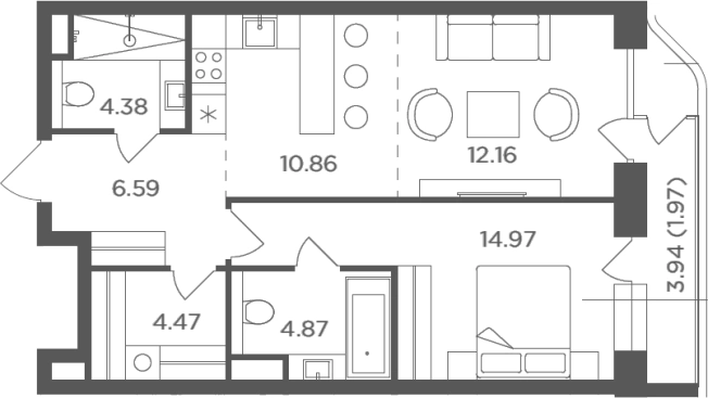 Купить двухкомнатную квартиру в ЖК FORIVER в Москве. Вариант № 107202, 0, площадь -  квм, цена 31495299 рублей