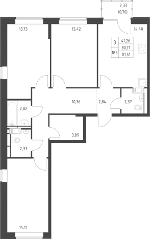 Купить трехкомнатную квартиру в ЖК Живи! В Рыбацком в Санкт-Петербурге. Вариант № 6629067, 0, площадь -  квм, цена 22557767 рублей