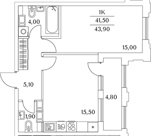 Купить двухкомнатную квартиру в ЖК Тайм Сквер в Санкт-Петербурге. Вариант № 8102639, 0, площадь -  квм, цена 12204688 рублей