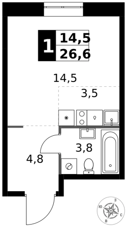 Купить однокомнатную квартиру у метро Щелковская в Москве. Вариант № 10232714, 0, площадь -  квм, цена 15890840 рублей