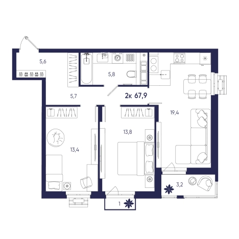 Купить двухкомнатную квартиру на вторичке на улице 1-й Ангарский переулок в Пензе. Вариант № 10320365, 0, площадь -  квм, цена 6321490 рублей