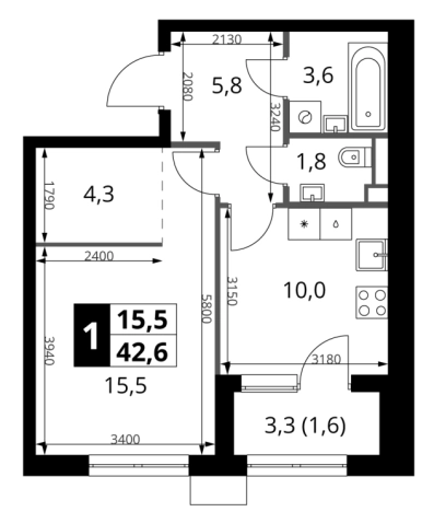 Купить однокомнатную квартиру у метро Корниловская в Москве. Вариант № 9809767, 0, площадь -  квм, цена 16666800 рублей