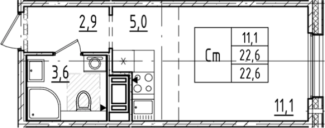 Купить Студию в ЖК Большая Охта в Санкт-Петербурге. Вариант № 6244330, 0, площадь -  квм, цена 7977370 рублей