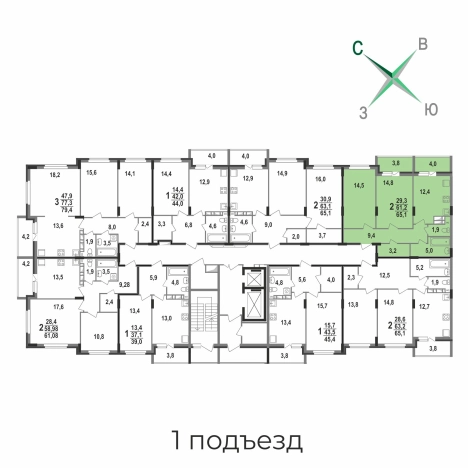 Купить квартиру в новостройках в Коврове. Вариант № 9232781, 2, площадь -  квм, цена 6086850 рублей
