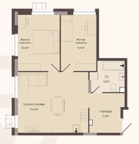 Купить квартиру в новостройках в ЖК ТРИО в Нижнем Новгороде. Вариант № 123078, 0, площадь -  квм, цена 9583000 рублей