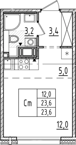 Купить Студию в новостройках у метро Ладожская в Санкт-Петербурге. Вариант № 6244502, 0, площадь -  квм, цена 8301182 рублей