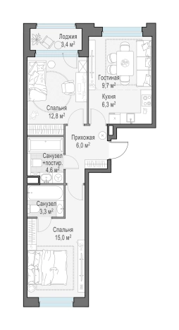 Купить трехкомнатную квартиру в новостройках на улице Щербакова в Мытищах. Вариант № 167328, 0, площадь -  квм, цена 10650000 рублей