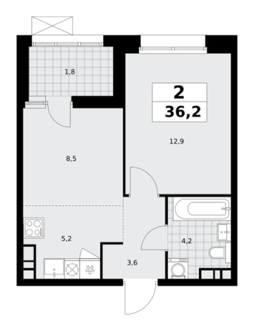 Купить двухкомнатную квартиру в ЖК Бунинские кварталы в Москве. Вариант № 836438, 0, площадь -  квм, цена 16212170 рублей