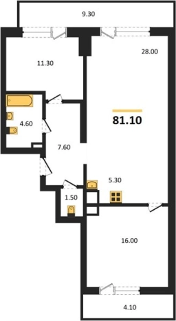 Купить квартиру в новостройках в Новосибирске. Вариант № 98139, 0, площадь -  квм, цена 9450000 рублей