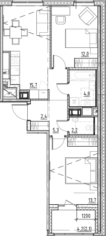 Купить трехкомнатную квартиру в ЖК Янила Forest в Ленинградской области. Вариант № 7838449, 0, площадь -  квм, цена 8916240 рублей