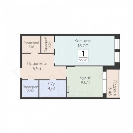 Купить однокомнатную квартиру на улице 45-й Стрелковой Дивизии в Воронеже. Вариант № 130959, 0, площадь -  квм, цена 6385874 рублей