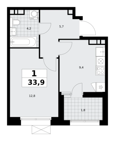 Купить однокомнатную квартиру в новостройках у метро Бунинская аллея в Москве. Вариант № 836396, 0, площадь -  квм, цена 13988835 рублей
