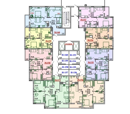 . Вариант № 3637, 5, площадь - 47.36 квм, цена 4830720 рублей