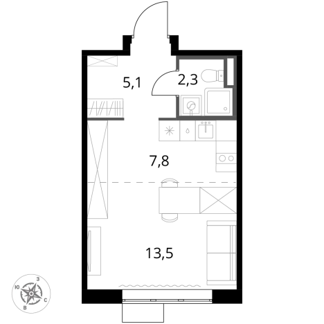. Вариант № 10221467, 0, площадь - 28.7 квм, цена 10211460 рублей