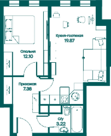 Купить двухкомнатную квартиру в Одинцове. Вариант № 75359, 0, площадь -  квм, цена 7459200 рублей