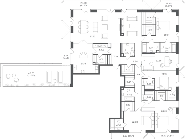 Купить четырехкомнатную квартиру в новостройках в ЖК FORIVER в Москве. Вариант № 103415, 0, площадь -  квм, цена 301311348 рублей