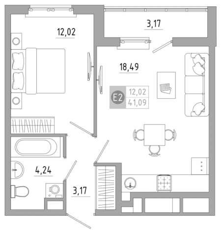 Купить однокомнатную квартиру в новостройках в ЖК Пряничная слобода в Туле. Вариант № 71463, 0, площадь -  квм, цена 4388979 рублей