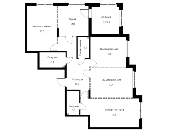 Купить многокомнатную квартиру в новостройках на улице Богданова в Пензе. Вариант № 1302149, 0, площадь -  квм, цена 16995172 рублей