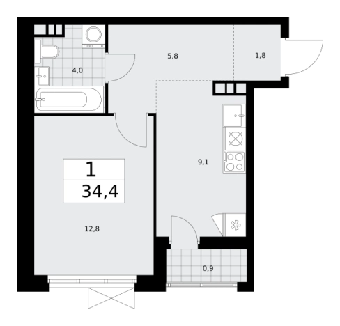 Купить однокомнатную квартиру в ЖК Бунинские кварталы в Москве. Вариант № 834205, 0, площадь -  квм, цена 13893816 рублей