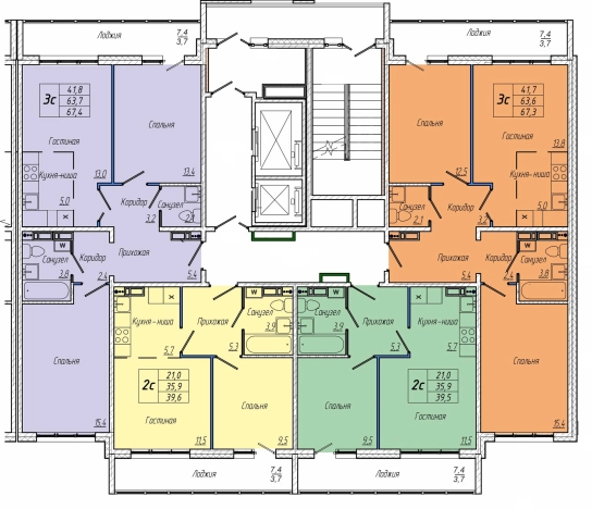 Купить квартиру в новостройках в ЖК Кемерово Сити (Кемерово) в Кемерове. Вариант № 109686, 1, площадь -  квм, цена 8870000 рублей