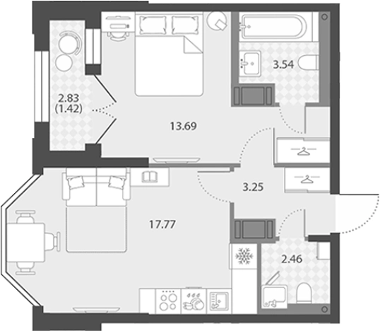 Купить двухкомнатную квартиру в новостройках в ЖК Цивилизация на Неве в Санкт-Петербурге. Вариант № 7851010, 0, площадь -  квм, цена 14701853 рублей