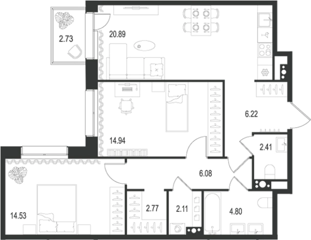 Купить трехкомнатную квартиру в новостройках в ЖК Остров первых в Санкт-Петербурге. Вариант № 7260438, 0, площадь -  квм, цена 66908725 рублей