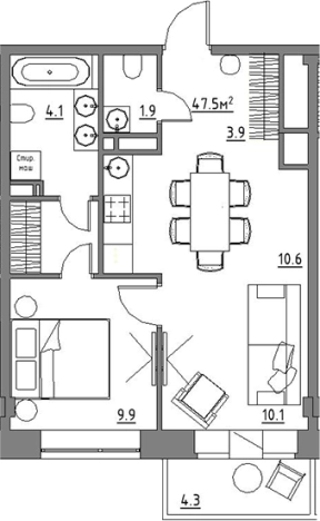 Купить двухкомнатную квартиру в районе Расторгуево в Видном. Вариант № 3572976, 0, площадь -  квм, цена 8232150 рублей