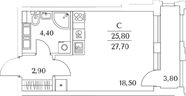 Купить Студию в новостройках в районе Приморский в Санкт-Петербурге. Вариант № 8102563, 0, площадь -  квм, цена 7591592 рублей