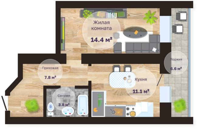 Купить однокомнатную квартиру на улице Строителей в Чите. Вариант № 158843, 0, площадь -  квм, цена 7676000 рублей