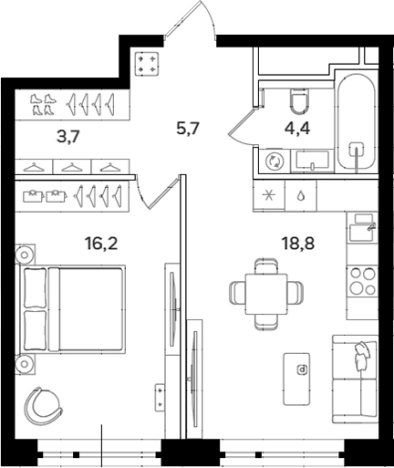 Купить квартиру в районе Левобережный в Москве. Вариант № 5505560, 0, площадь -  квм, цена 24048640 рублей