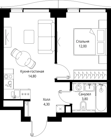 Купить квартиру в новостройках в ЖК Cityzen в Москве. Вариант № 1640135, 0, площадь -  квм, цена 19938370 рублей