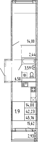 Купить двухкомнатную квартиру у метро Девяткино в Ленинградской области. Вариант № 4035438, 0, площадь -  квм, цена 6858885 рублей