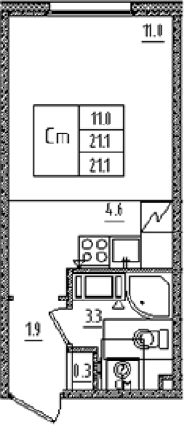 Купить Студию в ЖК Дыбенко парк в Санкт-Петербурге. Вариант № 6608764, 0, площадь -  квм, цена 6545979 рублей