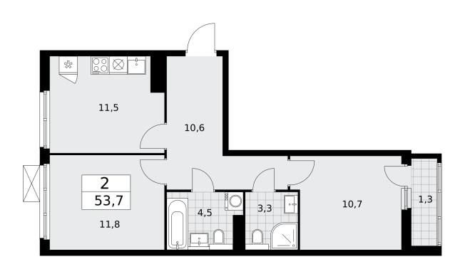 Купить квартиру в ЖК Бунинские кварталы в Москве. Вариант № 489158, 0, площадь -  квм, цена 21307086 рублей
