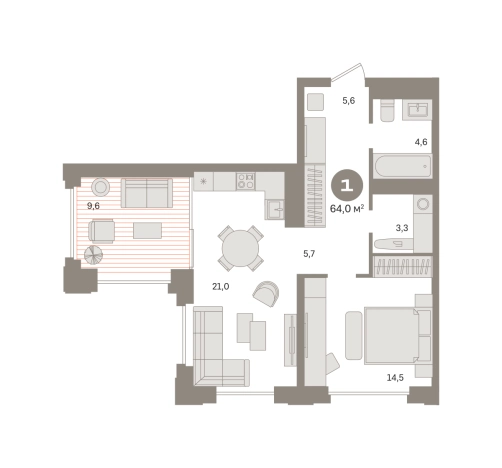 Купить однокомнатную квартиру у метро Фонвизинская в Москве. Вариант № 8625352, 0, площадь -  квм, цена 31280000 рублей