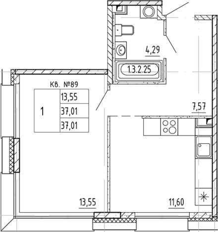 Купить однокомнатную квартиру в новостройках в ЖК PlUS Пулковский в Санкт-Петербурге. Вариант № 4841722, 0, площадь -  квм, цена 7520407 рублей