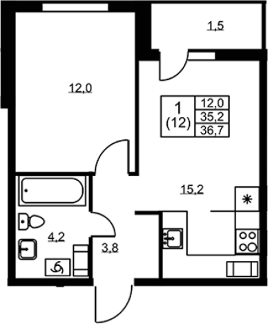 Купить однокомнатную квартиру в ЖК Ермак в Ленинградской области. Вариант № 6610155, 0, площадь -  квм, цена 5109600 рублей