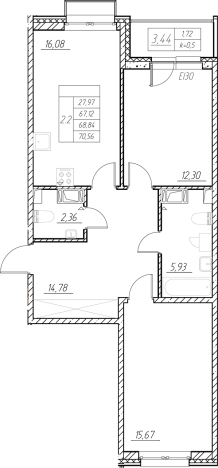 Купить трехкомнатную квартиру в новостройках в ЖК RESPECT в Санкт-Петербурге. Вариант № 6058148, 0, площадь -  квм, цена 22239036 рублей