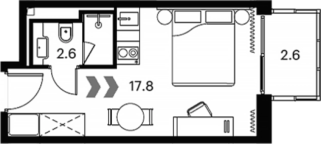 . Вариант № 202364, 0, площадь - 20.4 квм, цена 8375243 рублей