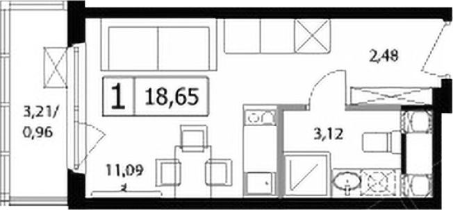 Купить Студию в Микрорайоне Новый, Видное в Видном. Вариант № 5832581, 0, площадь -  квм, цена 5784027 рублей