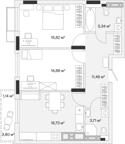 Купить квартиру в новостройках на улице Весенняя в Калининграде. Вариант № 100790, 0, площадь -  квм, цена 18639012 рублей