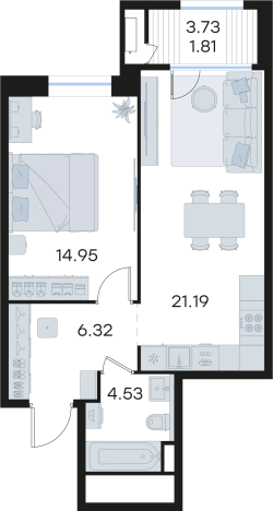 Купить однокомнатную квартиру в новостройках у метро Горьковская в Нижнем Новгороде. Вариант № 3593188, 0, площадь -  квм, цена 13702701 рублей