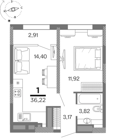 Купить квартиру в новостройках на улице Мещёрская в Рязани. Вариант № 153645, 0, площадь -  квм, цена 5460505 рублей