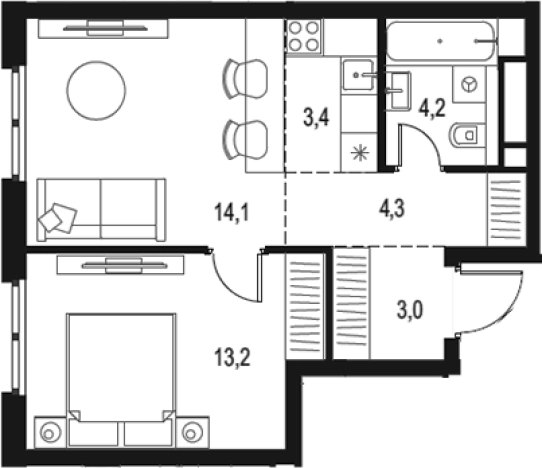 Купить двухкомнатную квартиру в районе Нижегородский в Москве. Вариант № 206049, 0, площадь -  квм, цена 17695234 рублей