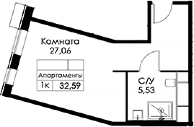 . Вариант № 6250790, 0, площадь - 32.59 квм, цена 8525837 рублей